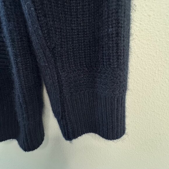 NAKED CASHMERE Samuel Ribbed Shawl Collar Cardigan Mens Large L Black Sweater - Picture 8 of 11